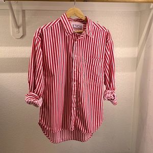 Baggy striped button down shirt by Retrotech. Size: Small